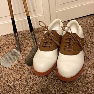 Niblick Leather Oxford Golf Shoes Size 7